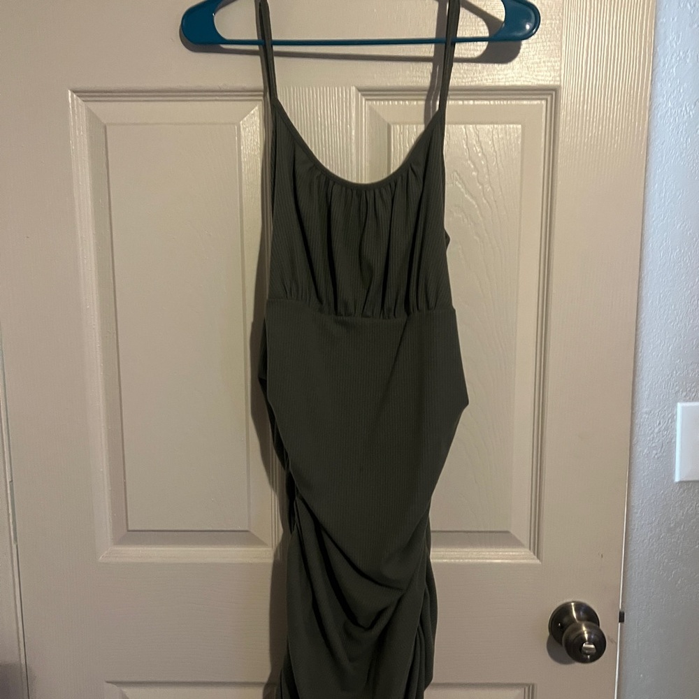 Elegant Olive Green Women's Dress